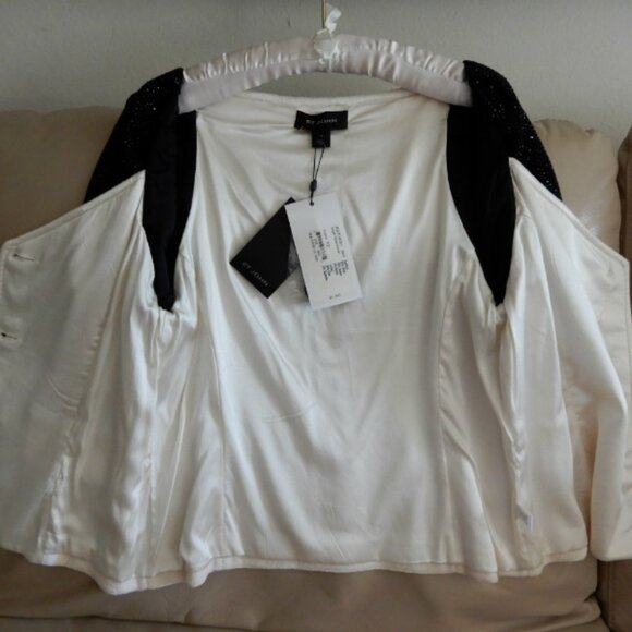 NWT.St.John Luxuries Blazer Bright White Caviar Embellished Stunning Sz.12 - Picture 12 of 15
